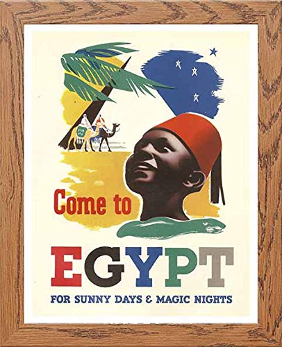 lumartos Vintage Poster Come To Egypt Travel – Framed Wall Art Print by Lumartos Premium Home Décor