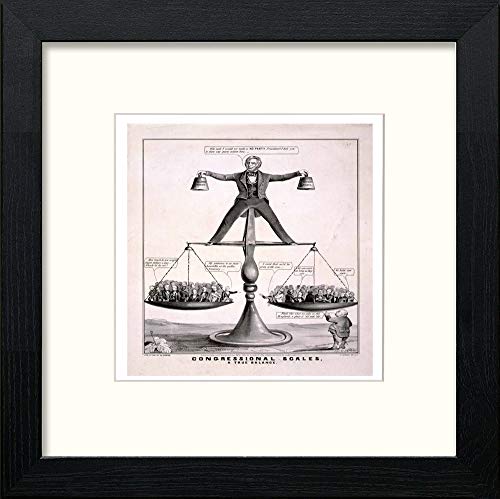 lumartos Vintage Poster Congressional Scales A True Balance – Black Wood Fra – Framed Wall Art Print by Lumartos Premium Home Décor