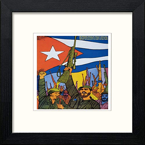 lumartos Vintage Poster Cuba War – Black Wood Frame Wall Art – Framed Wall Art Print by Lumartos Premium Home Décor
