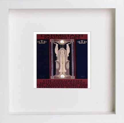 lumartos Vintage Poster Darmstadt Mai 1901 Okt – White Frame Wall Art – Framed Wall Art Print by Lumartos Premium Home Décor