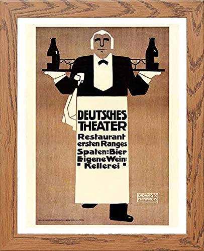 lumartos Vintage Poster Deutches Theater Restaurant – Framed Wall Art Print by Lumartos Premium Home Décor