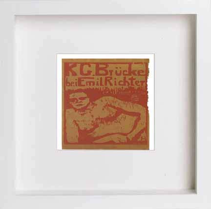 lumartos Vintage Poster Die Brcke Exhibition – White Frame Wall Art – Framed Wall Art Print by Lumartos Premium Home Décor