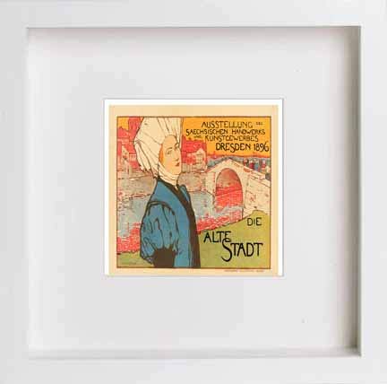 lumartos Vintage Poster Dresden 1896 – White Frame Wall Art – Framed Wall Art Print by Lumartos Premium Home Décor
