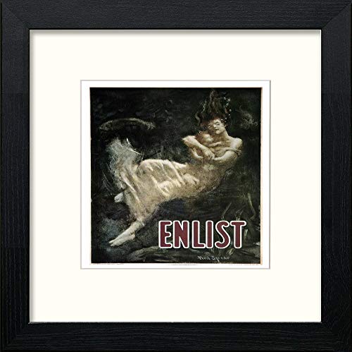 lumartos Vintage Poster Enlist (3) – Black Wood Frame Wall Art – Framed Wall Art Print by Lumartos Premium Home Décor