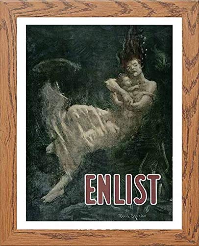 lumartos Vintage Poster Enlist – Framed Wall Art Print by Lumartos Premium Home Décor