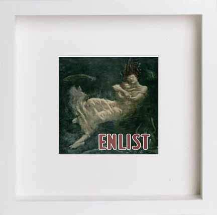 lumartos Vintage Poster Enlist – White Frame Wall Art – Framed Wall Art Print by Lumartos Premium Home Décor