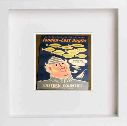lumartos Vintage Poster Express Coach Services London East Anglia – White Fr – Framed Wall Art Print by Lumartos Premium Home Décor