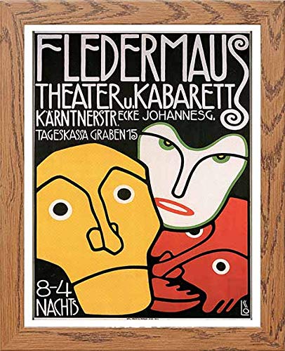 lumartos Vintage Poster Fledermaus Kabarett Und Theater – Framed Wall Art Print by Lumartos Premium Home Décor