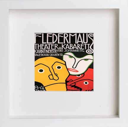 lumartos Vintage Poster Fledermaus Kabarett Und Theater Poster – White Frame – Framed Wall Art Print by Lumartos Premium Home Décor