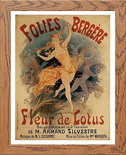 lumartos Vintage Poster Folies Bergere Fleur De Lotus – Framed Wall Art Print by Lumartos Premium Home Décor