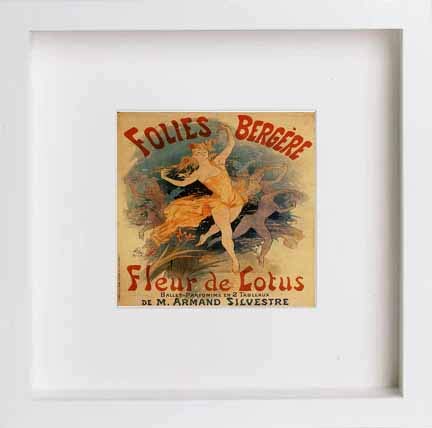 lumartos Vintage Poster Folies Bergere Fleur De Lotus – White Frame Wall Art – Framed Wall Art Print by Lumartos Premium Home Décor