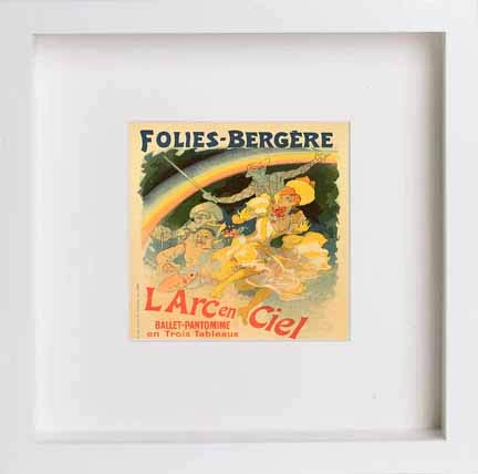 lumartos Vintage Poster Folies Bergre Larc En Ciel – White Frame Wall Art – Framed Wall Art Print by Lumartos Premium Home Décor