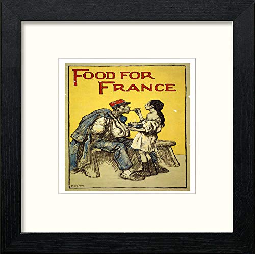 lumartos Vintage Poster Food For France – Black Wood Frame Wall Art – Framed Wall Art Print by Lumartos Premium Home Décor