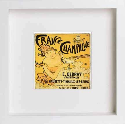 lumartos Vintage Poster France Champagne – White Frame Wall Art – Framed Wall Art Print by Lumartos Premium Home Décor