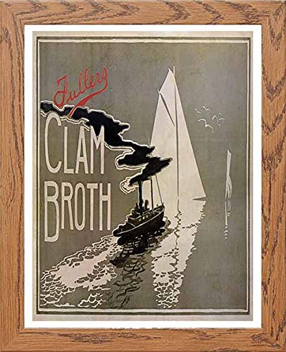 lumartos Vintage Poster Fullers Clam Broth – Framed Wall Art Print by Lumartos Premium Home Décor