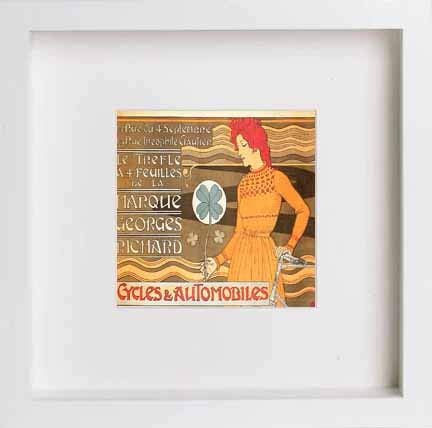 lumartos Vintage Poster Georges Richard Cycles Automobiles – White Frame Wal – Framed Wall Art Print by Lumartos Premium Home Décor