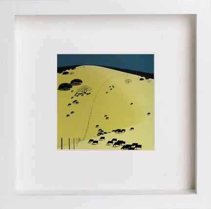 lumartos Vintage Poster Grazing – White Frame Wall Art – Framed Wall Art Print by Lumartos Premium Home Décor