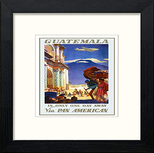 lumartos Vintage Poster Guatemala – Black Wood Frame Wall Art – Framed Wall Art Print by Lumartos Premium Home Décor