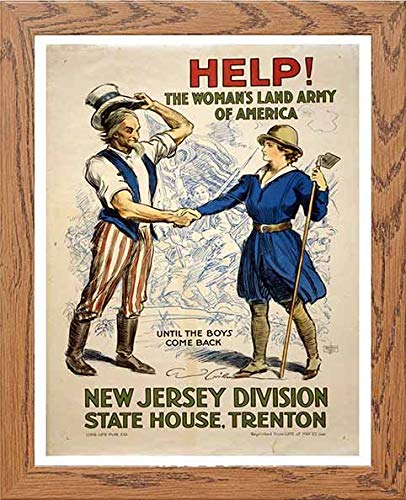 lumartos Vintage Poster Help The Woman's Land Army Of America – Wood Frame – Framed Wall Art Print by Lumartos Premium Home Décor