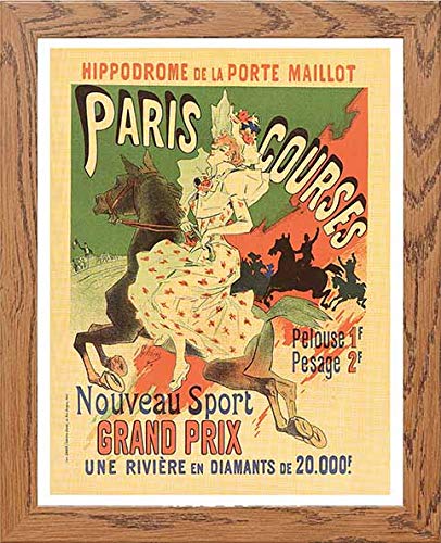 lumartos Vintage Poster Hippodrome De La Porte Maillot Paris Courses – Wood – Framed Wall Art Print by Lumartos Premium Home Décor