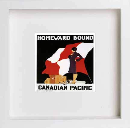 lumartos Vintage Poster Homeward Bound Canadian Pacific – White Frame Wall Art – Framed Wall Art Print by Lumartos Premium Home Décor