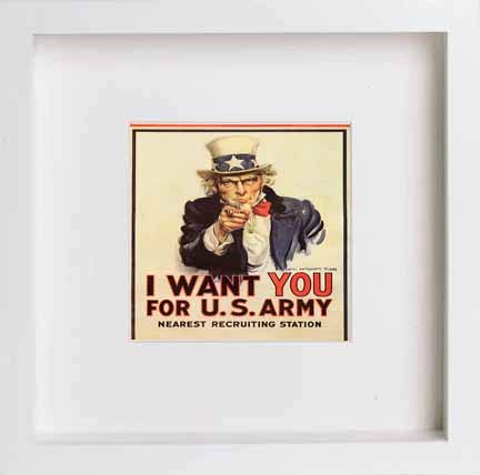 lumartos Vintage Poster I Want You For The Us Army – White Frame Wall Art – Framed Wall Art Print by Lumartos Premium Home Décor