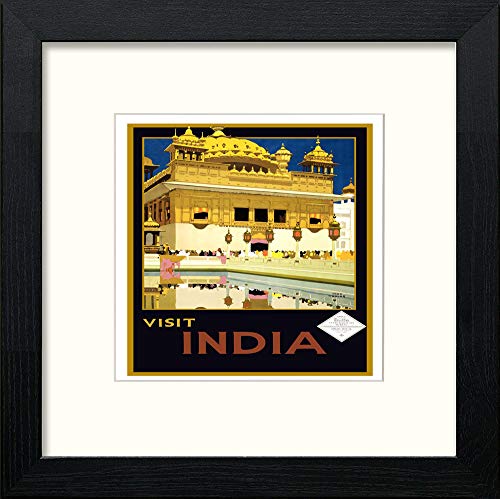lumartos Vintage Poster India_delhi_house – Black Wood Frame Wall Art – Framed Wall Art Print by Lumartos Premium Home Décor