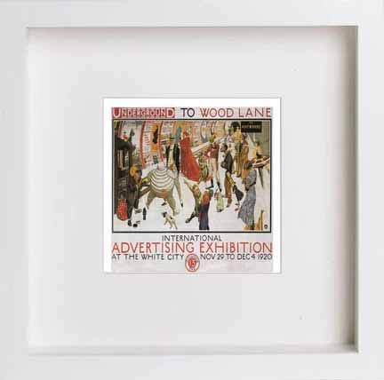 lumartos Vintage Poster International Advertising Exhibition – White Frame W – Framed Wall Art Print by Lumartos Premium Home Décor