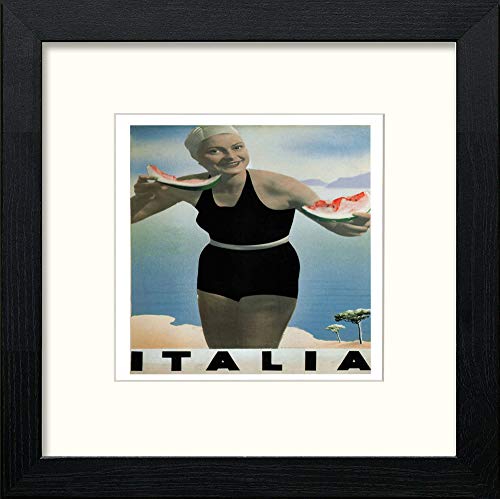 lumartos Vintage Poster Italia – Black Wood Frame Wall Art – Framed Wall Art Print by Lumartos Premium Home Décor