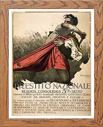 lumartos Vintage Poster Italy 1918 Prestito Nazionale – Framed Wall Art Print by Lumartos Premium Home Décor