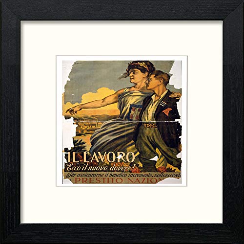 lumartos Vintage Poster Italy Il Lavoro – Black Wood Frame Wall Art – Framed Wall Art Print by Lumartos Premium Home Décor