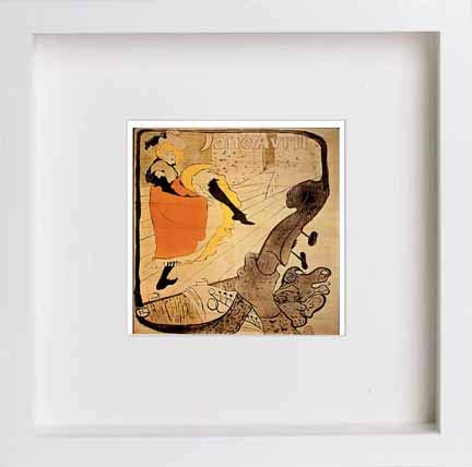 lumartos Vintage Poster Jane Avril – White Frame Wall Art – Framed Wall Art Print by Lumartos Premium Home Décor