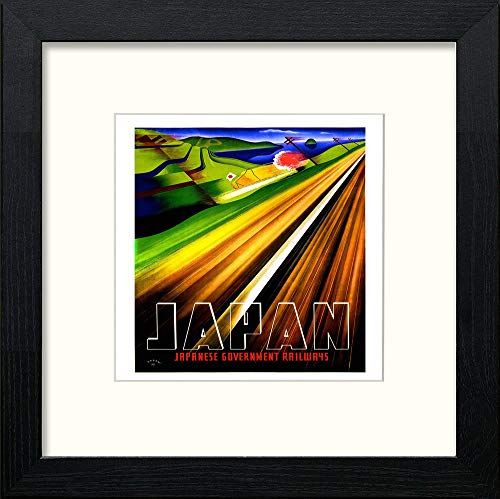 lumartos Vintage Poster Japan (3) – Black Wood Frame Wall Art – Framed Wall Art Print by Lumartos Premium Home Décor