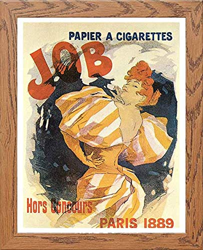 lumartos Vintage Poster Job Papier A Cigarettes – Framed Wall Art Print by Lumartos Premium Home Décor