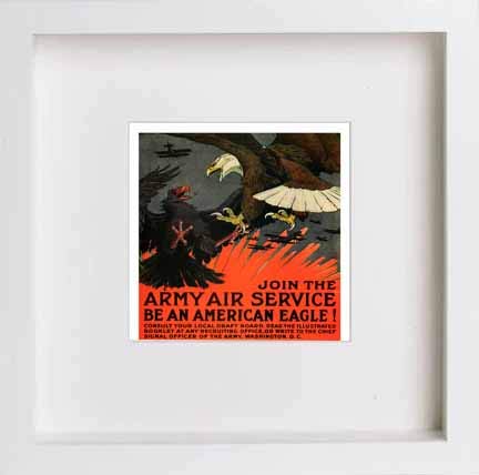 lumartos Vintage Poster Join The Army Air Service Be An American Eagle – Whi – Framed Wall Art Print by Lumartos Premium Home Décor