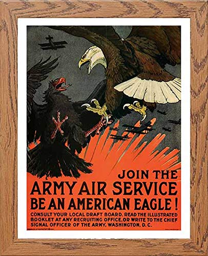 lumartos Vintage Poster Join The Army Air Service Be An American Eagle – Woo – Framed Wall Art Print by Lumartos Premium Home Décor