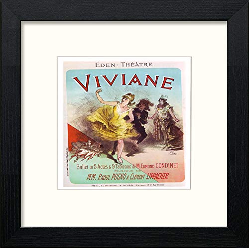 lumartos Vintage Poster Jules Cheret (5) – Black Wood Frame Wall Art – Framed Wall Art Print by Lumartos Premium Home Décor