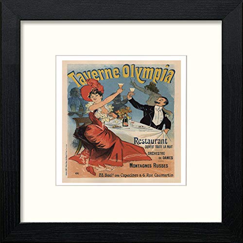 lumartos Vintage Poster Jules Cheret – Black Wood Frame Wall Art – Framed Wall Art Print by Lumartos Premium Home Décor