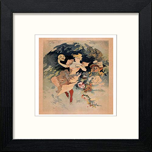 lumartos Vintage Poster Jules Cheret – Black Wood Frame Wall Art – Framed Wall Art Print by Lumartos Premium Home Décor
