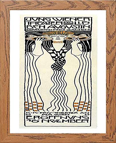 lumartos Vintage Poster Jung Wiener Theater Zum Lieben Augustin – Wood Frame – Framed Wall Art Print by Lumartos Premium Home Décor