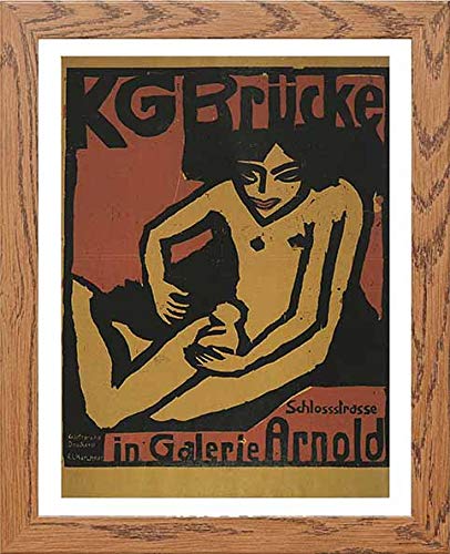 lumartos Vintage Poster Kg Brcke In Galerie Arnold Exhibition – Wood Frame W – Framed Wall Art Print by Lumartos Premium Home Décor