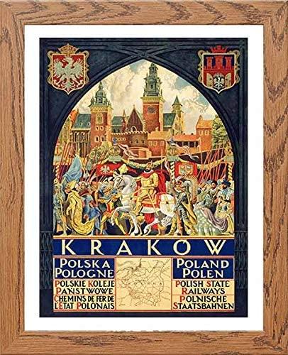 lumartos Vintage Poster Krakow Polska Poland – Framed Wall Art Print by Lumartos Premium Home Décor