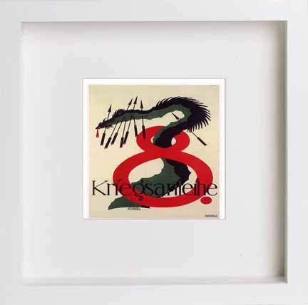 lumartos Vintage Poster Kriegsanleihe 8th War Loan – White Frame Wall Art – Framed Wall Art Print by Lumartos Premium Home Décor