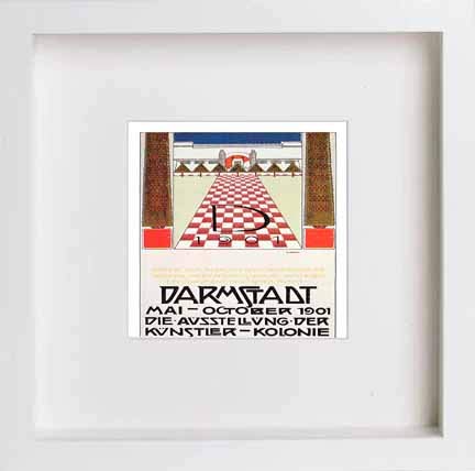 lumartos Vintage Poster Kunst Darmstadt Exhibition Postera – White Frame Wal – Framed Wall Art Print by Lumartos Premium Home Décor