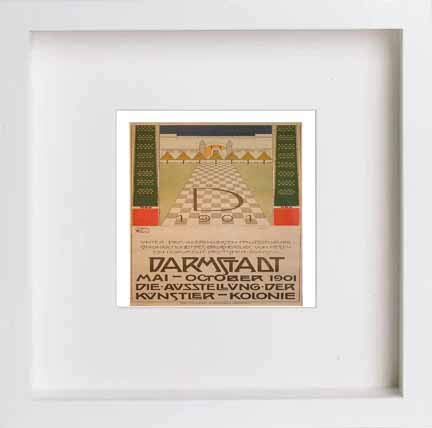 lumartos Vintage Poster Kunst Darmstadt Exhibition Posterb – White Frame Wal – Framed Wall Art Print by Lumartos Premium Home Décor