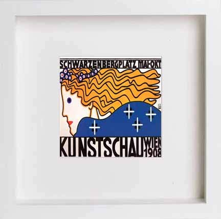 lumartos Vintage Poster Kunstschau Wien 1908 Poster B – White Frame Wall Art – Framed Wall Art Print by Lumartos Premium Home Décor