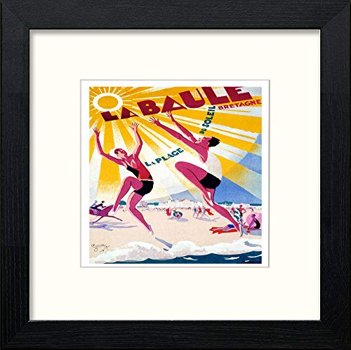 lumartos Vintage Poster La Baule – Black Wood Frame Wall Art – Framed Wall Art Print by Lumartos Premium Home Décor
