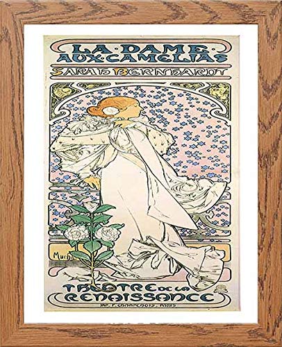 lumartos Vintage Poster La Dame Aux Camelias Sarah Bernhardt – Wood Frame Wa – Framed Wall Art Print by Lumartos Premium Home Décor