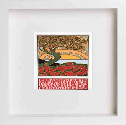 lumartos Vintage Poster La Libre Esthetique – White Frame Wall Art – Framed Wall Art Print by Lumartos Premium Home Décor