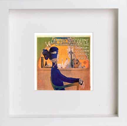 lumartos Vintage Poster La Maison Moderne – White Frame Wall Art – Framed Wall Art Print by Lumartos Premium Home Décor